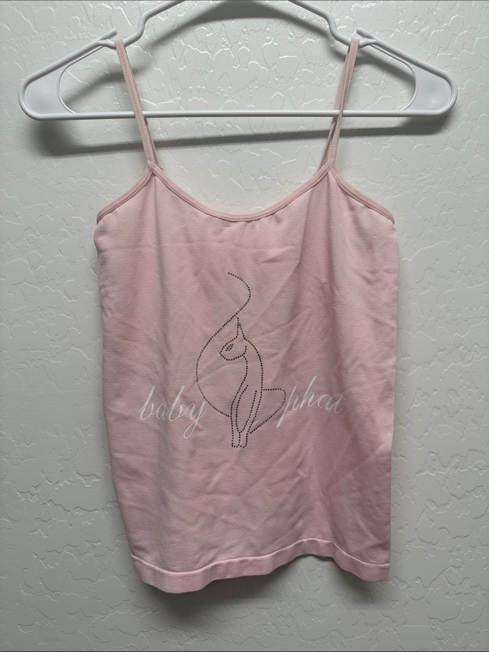 Baby Phat Light Pink Rhinestone Logo Cami